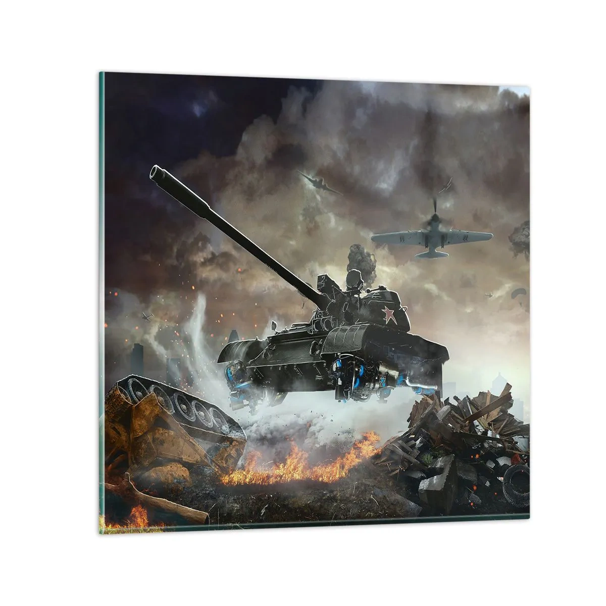 Obraz na skle - Bitva je hrozná a krásná - 30x30 cm