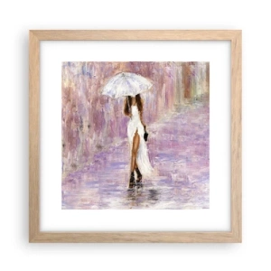 Plakát v rámu světlý dub - V liliovém dešti - 30x30 cm
