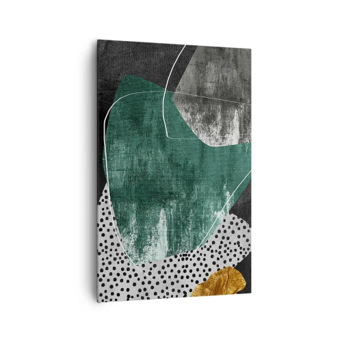 Obraz na plátně - Barevná abstrakce se zlatou vločkou - 80x120 cm