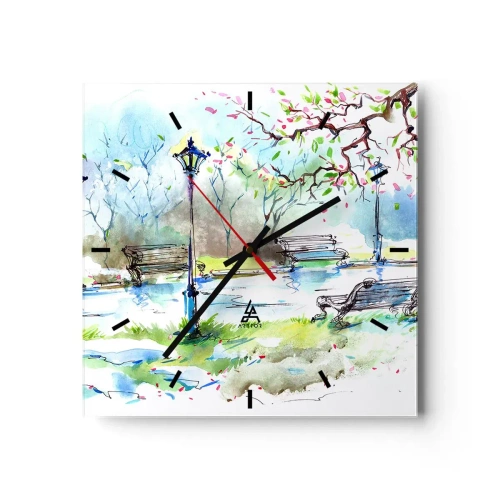 Nástěnné hodiny - Kouzlo parkového ticha - 30x30 cm