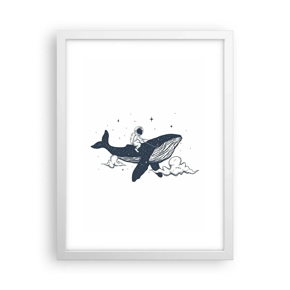 Plakát v bílém rámu - Vesmírné dobrodružství - 30x40 cm