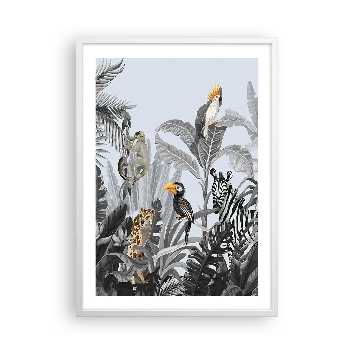 Plakát v bílém rámu - Africká pohádka - 50x70 cm
