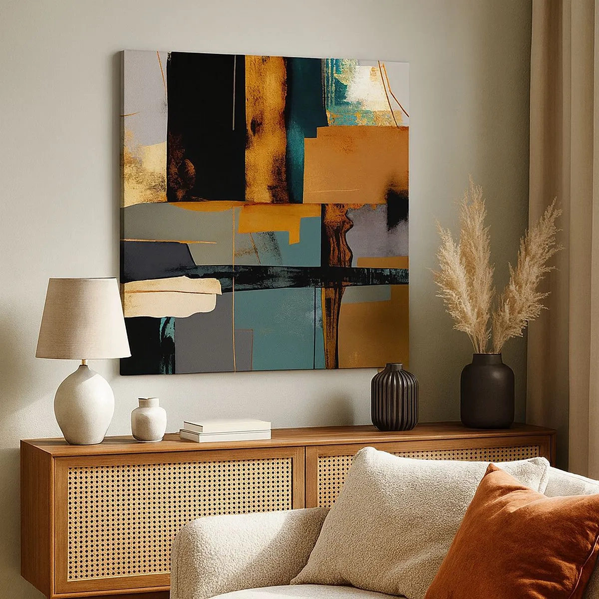 Obraz na plátně - Abstrakce – světlo a stín - 30x30 cm