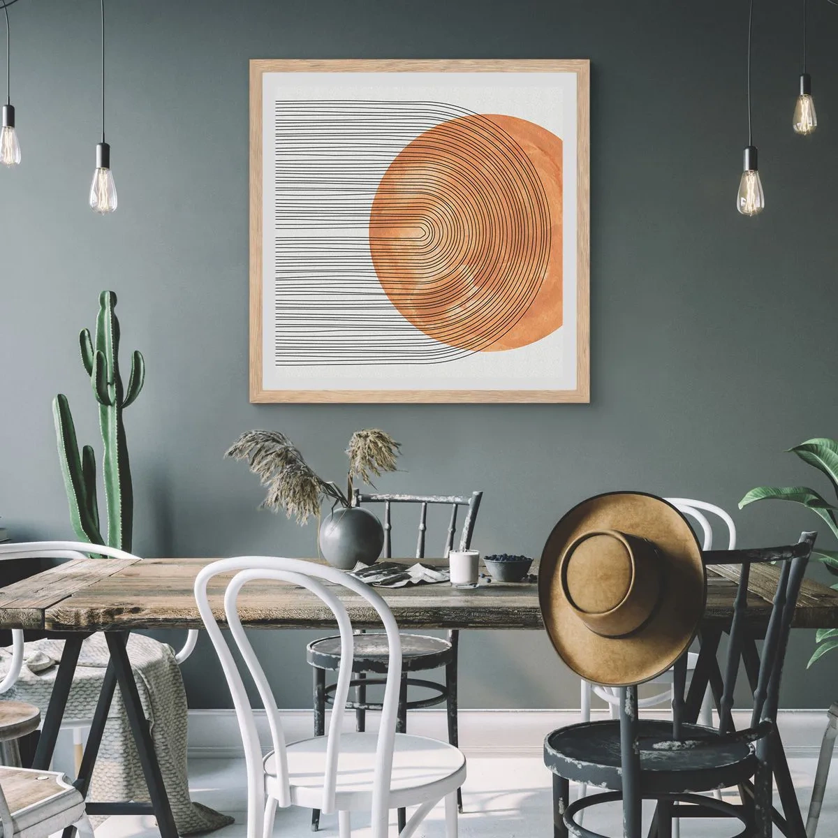Plakát v rámu světlý dub - Slunečná kompozice - 40x40 cm