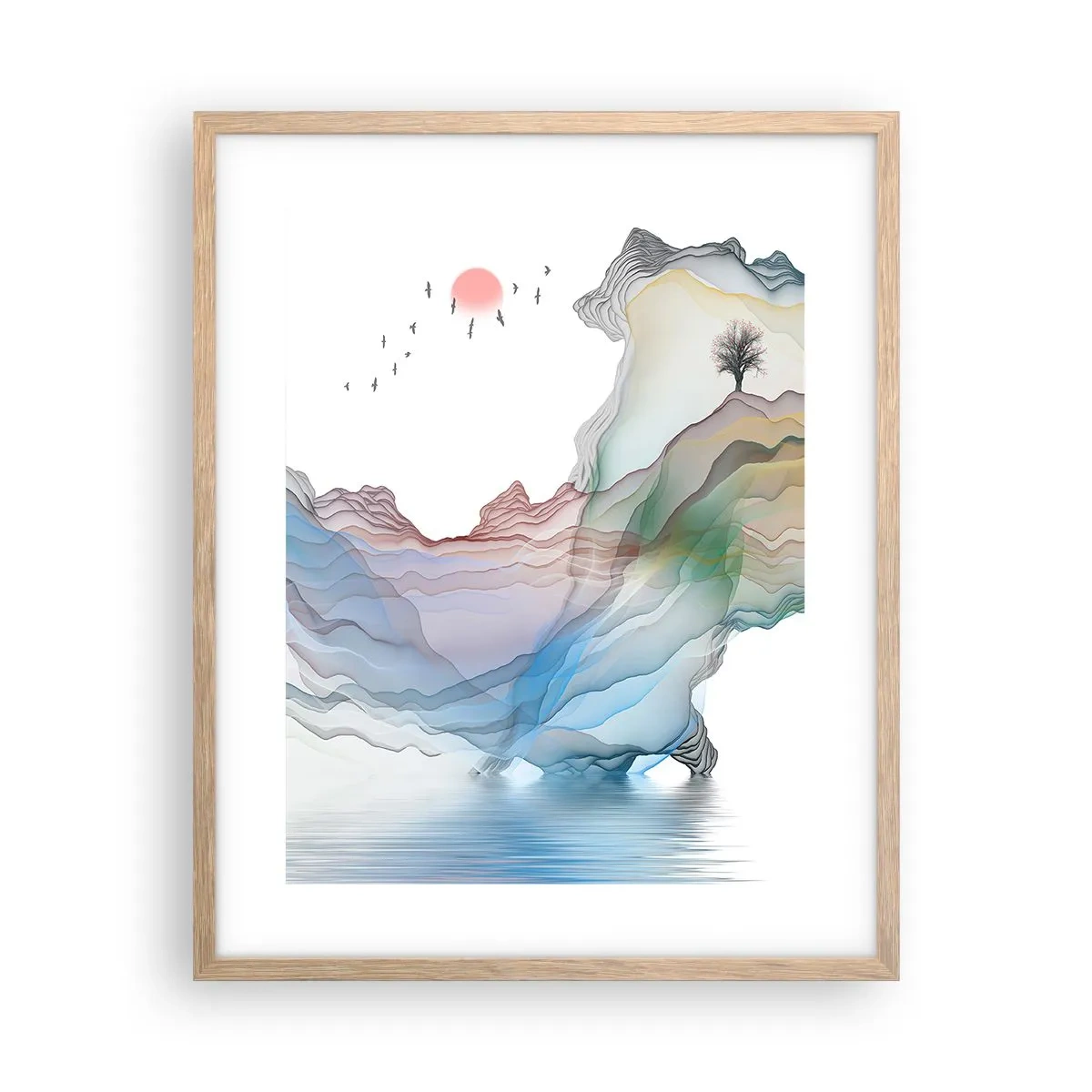 Plakát v rámu světlý dub - Ke křišťálovým horám - 40x50 cm