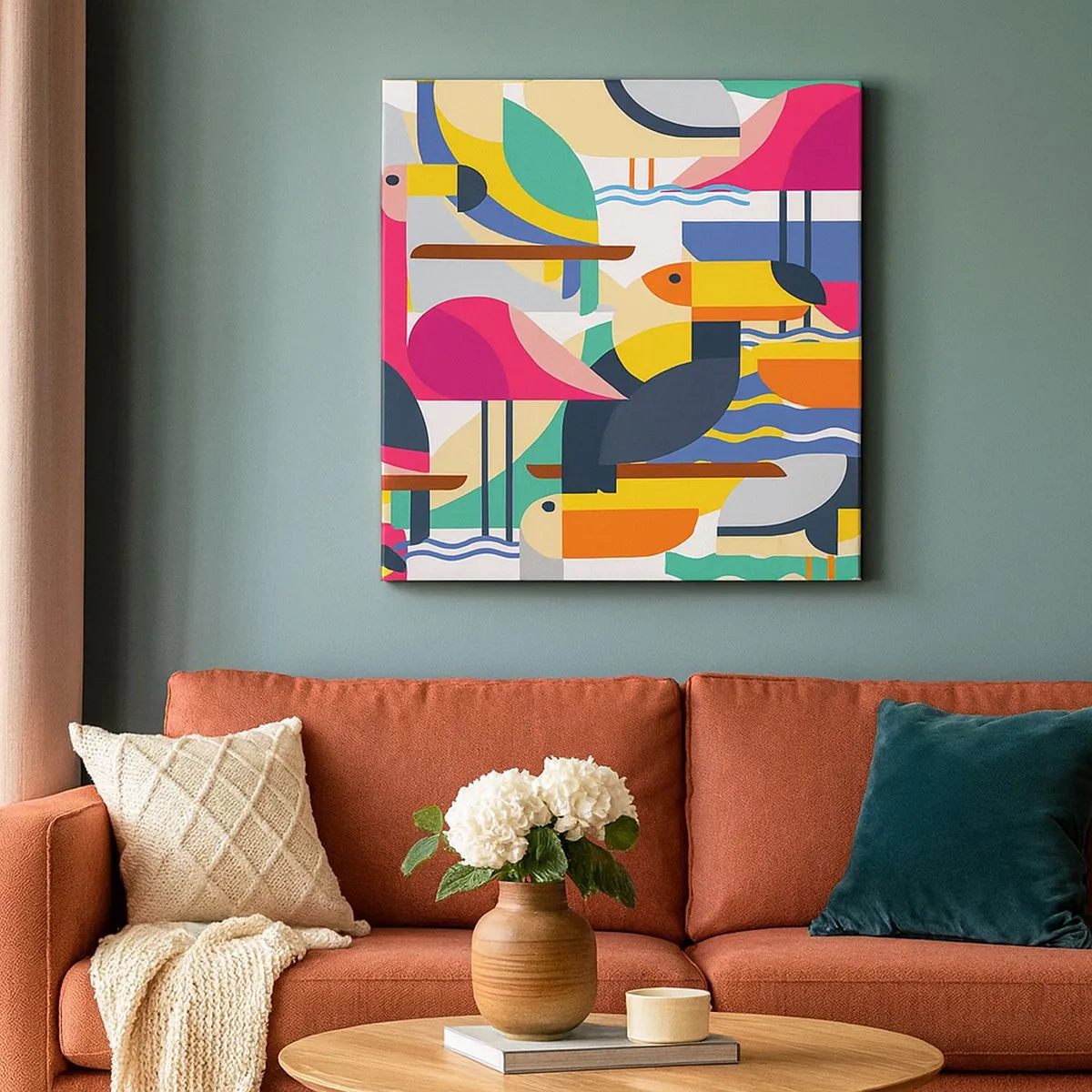 Obraz na plátně - Ptačí párty - 30x30 cm