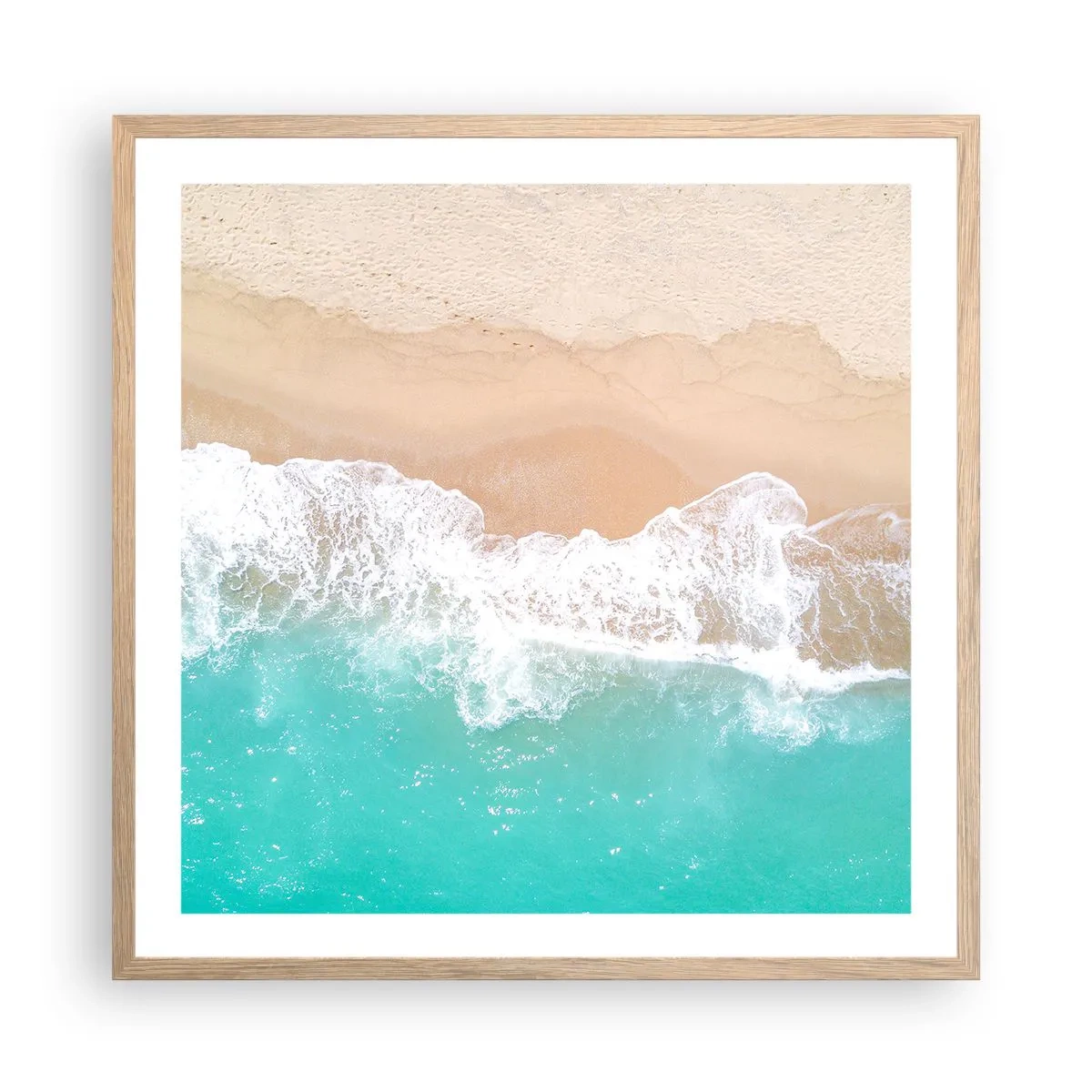 Plakát v rámu světlý dub - Mazlivý dotek - 60x60 cm