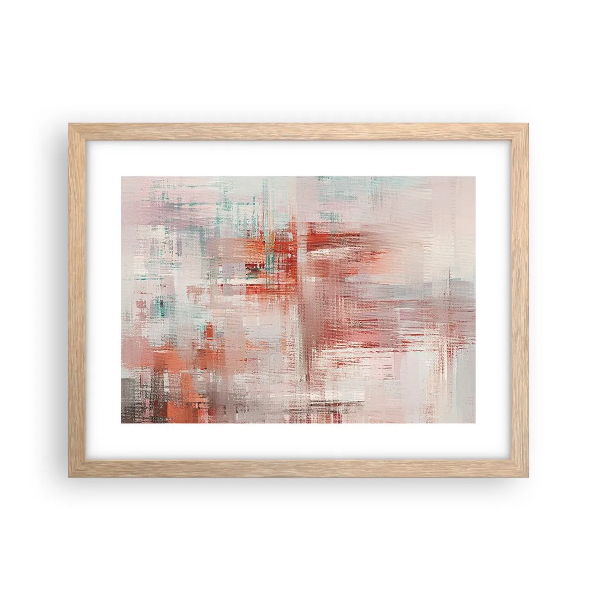 Plakát v rámu světlý dub - Zamlžené. Ale růžové - 40x30 cm