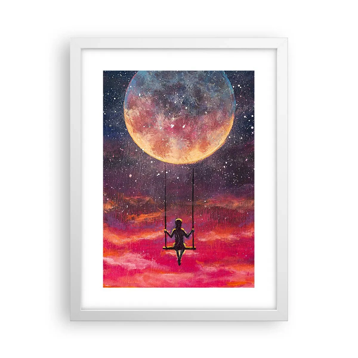 Plakát v bílém rámu - Stavět si vzdušné zámky - 30x40 cm