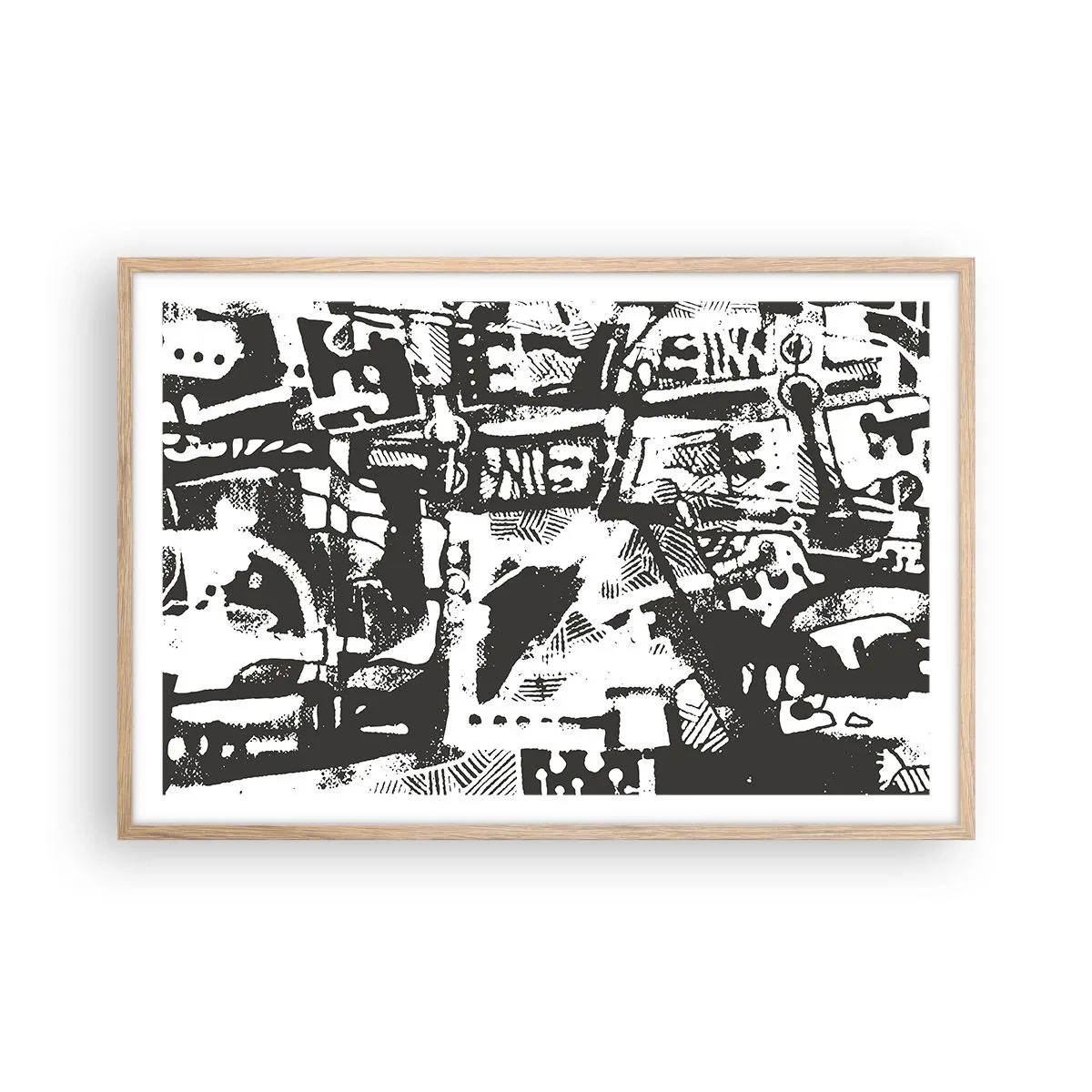 Plakát v rámu světlý dub - Pořádek nebo chaos? - 91x61 cm