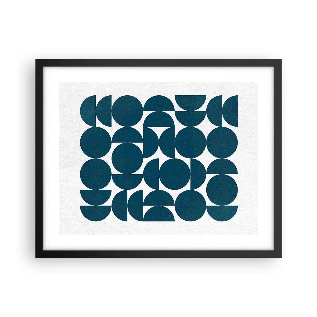 Plakát v černém rámu - Kruhy a půlkruhy - 50x40 cm