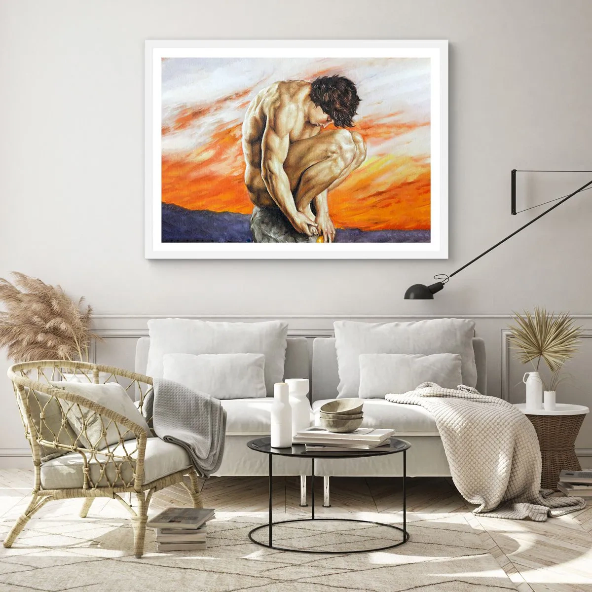 Plakát v bílém rámu - Ponořen do sebe - 40x30 cm