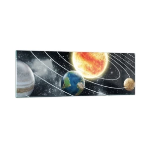Obraz na skle - Vesmírný tanec - 90x30 cm
