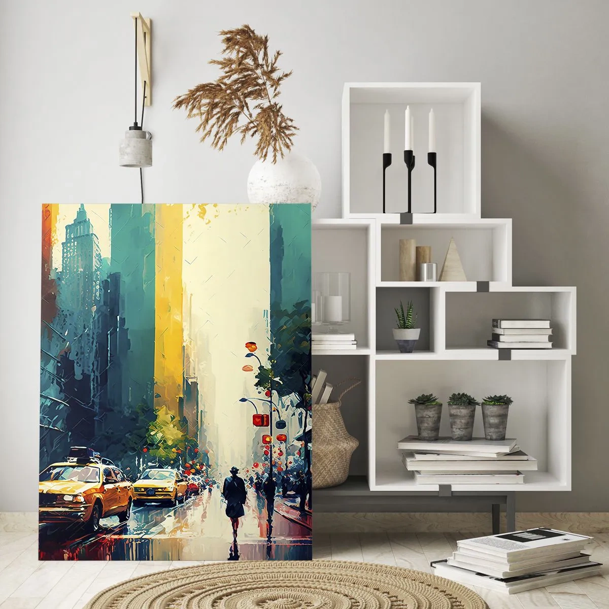 Obraz na skle - New York – tady je i déšť barevný - 50x70 cm