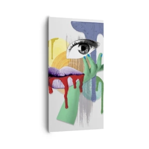 Obraz na plátně - Zdeformovaný portrét - 65x120 cm