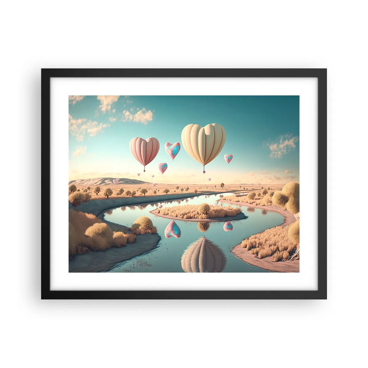 Plakát v černém rámu - Láska tě nechá vzlétnout - 50x40 cm