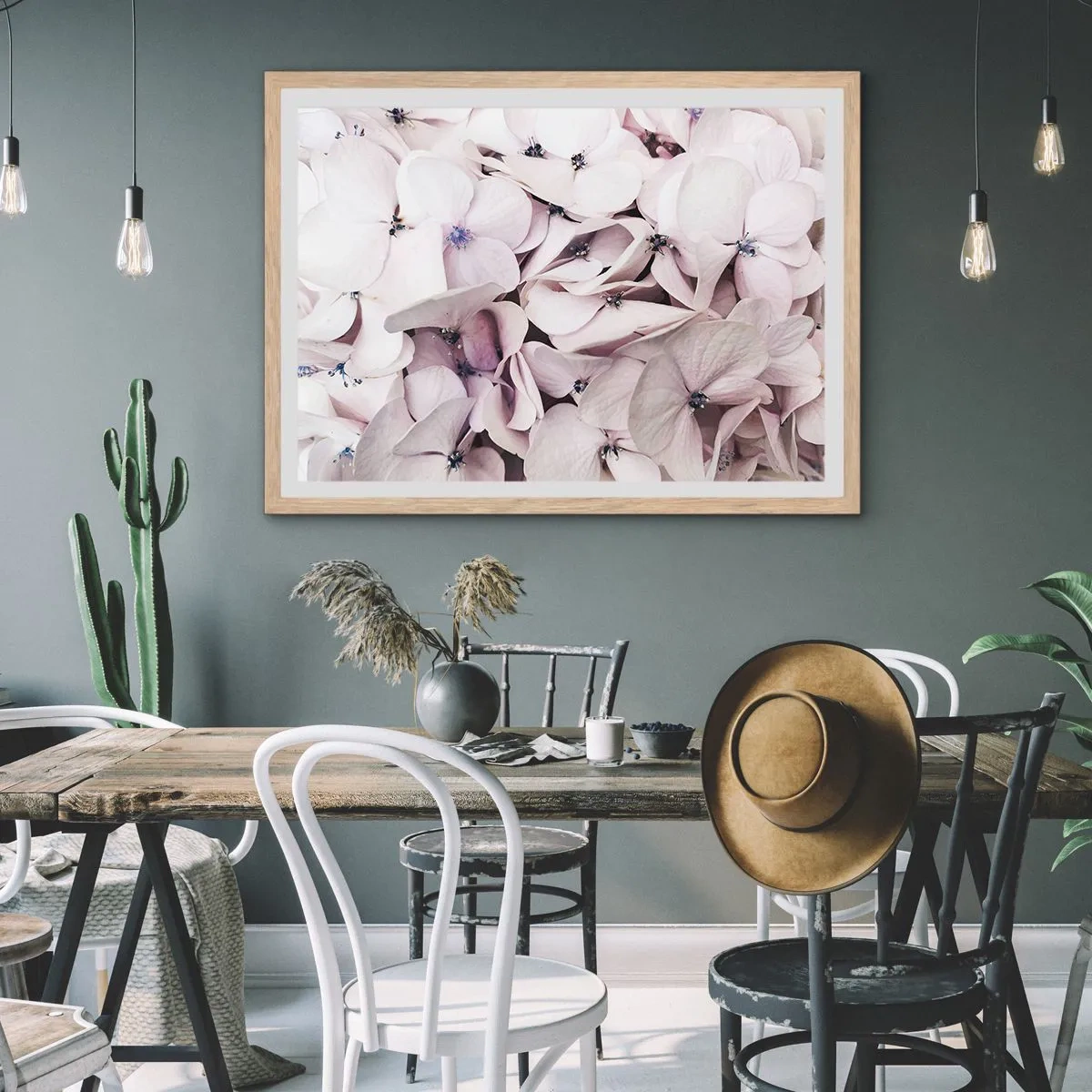 Plakát v rámu světlý dub - V záplavě květin - 100x70 cm