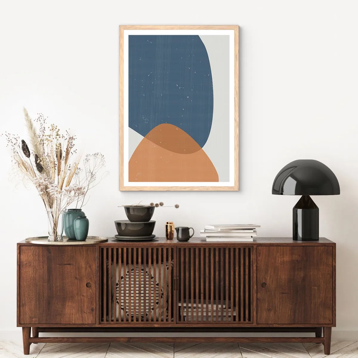 Plakát v rámu světlý dub - Ovály a vlivy - 70x100 cm