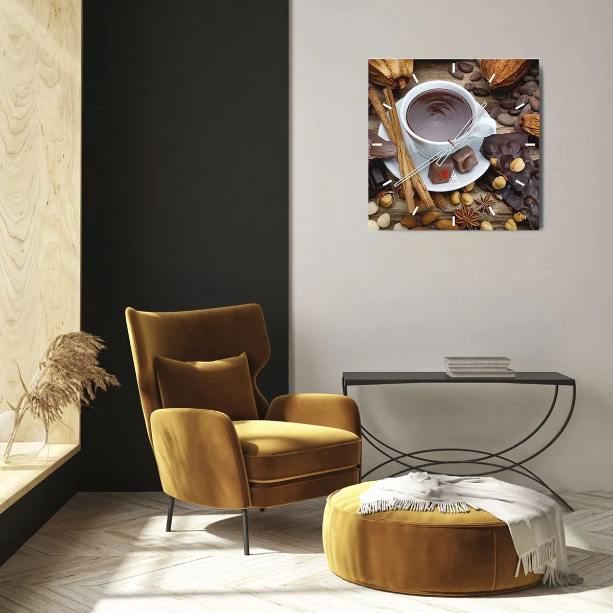 Nástěnné hodiny - Z pohádkové továrny na čokoládu - 30x30 cm