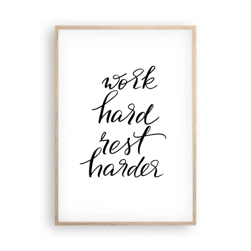 Plakát v rámu světlý dub - Životní rovnováha - 70x100 cm