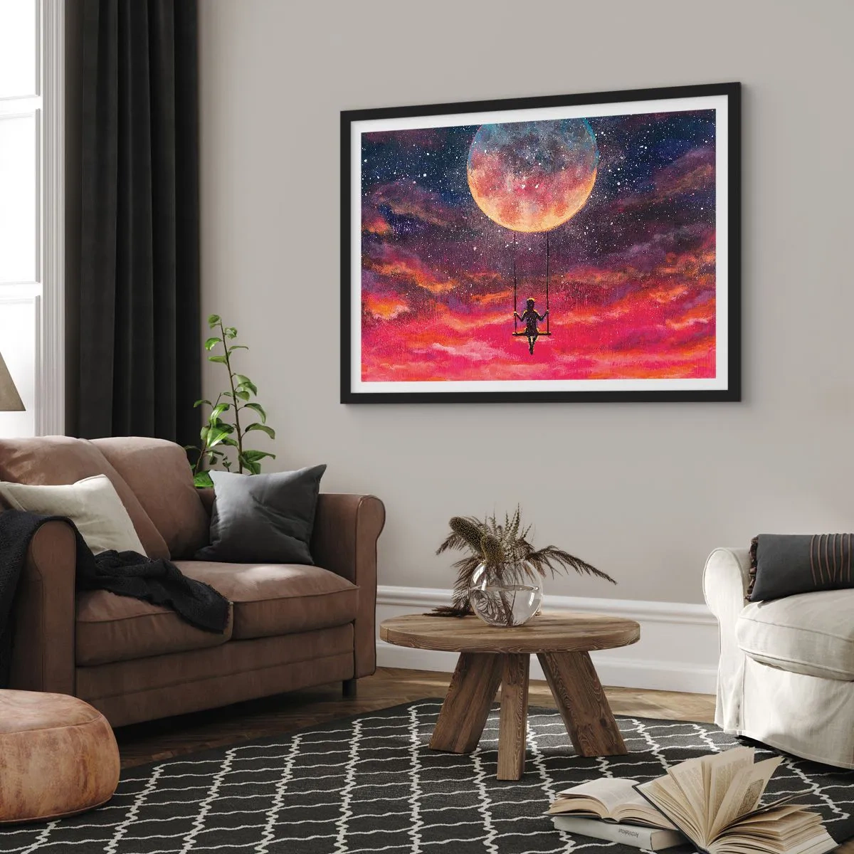 Plakát v černém rámu - Stavět si vzdušné zámky - 100x70 cm