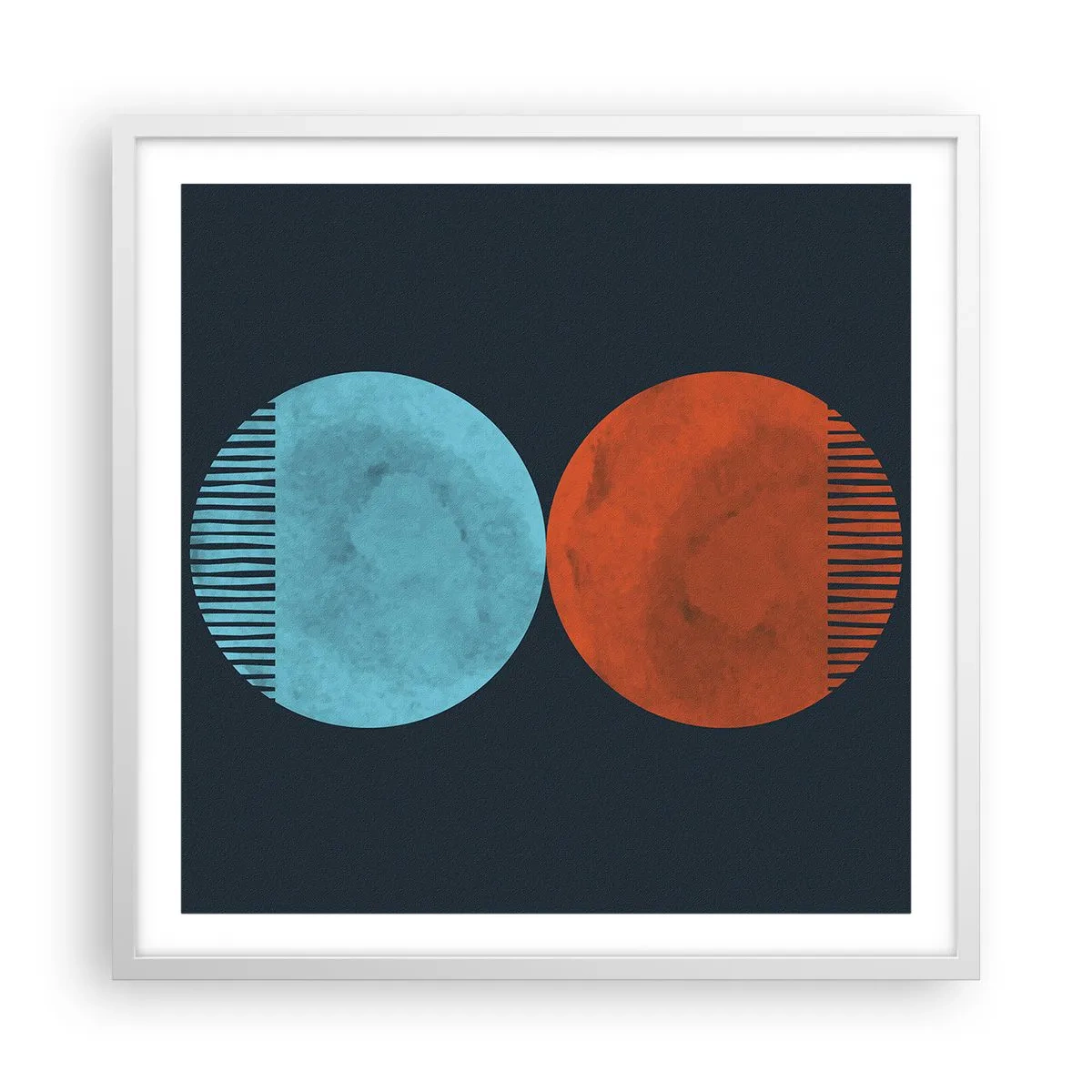 Plakát v bílém rámu - Pouze geometrie? - 60x60 cm