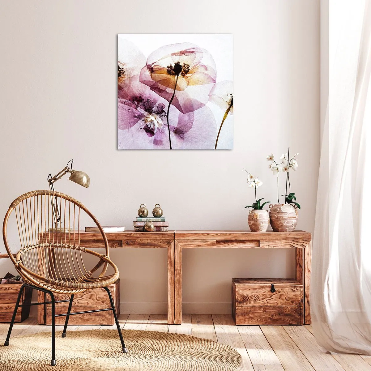 Obraz na plátně - Průhledné těla květin - 50x50 cm