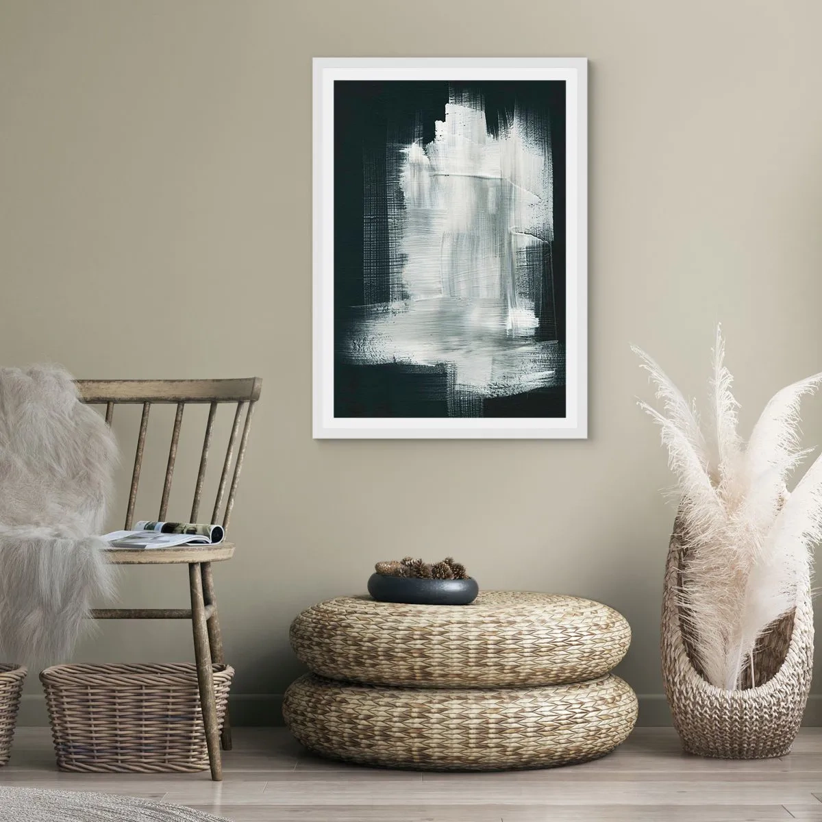 Plakát v bílém rámu - Utkané svisle a vodorovně - 70x100 cm