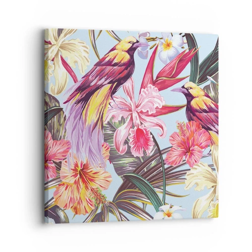 Obraz na plátně - Plátky a pírka - 30x30 cm