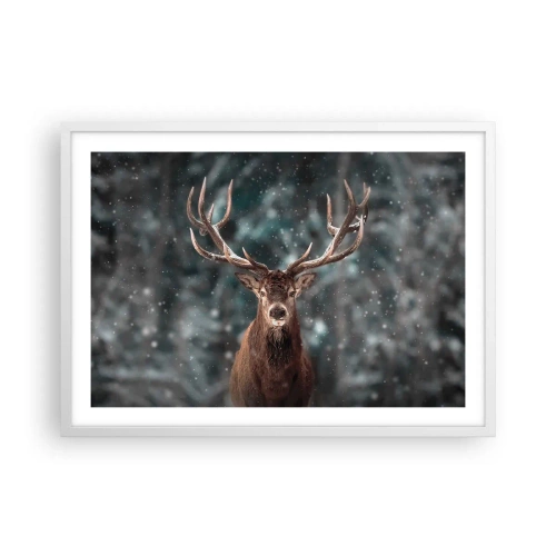 Plakát v bílém rámu - Skutečný král lesa - 70x50 cm