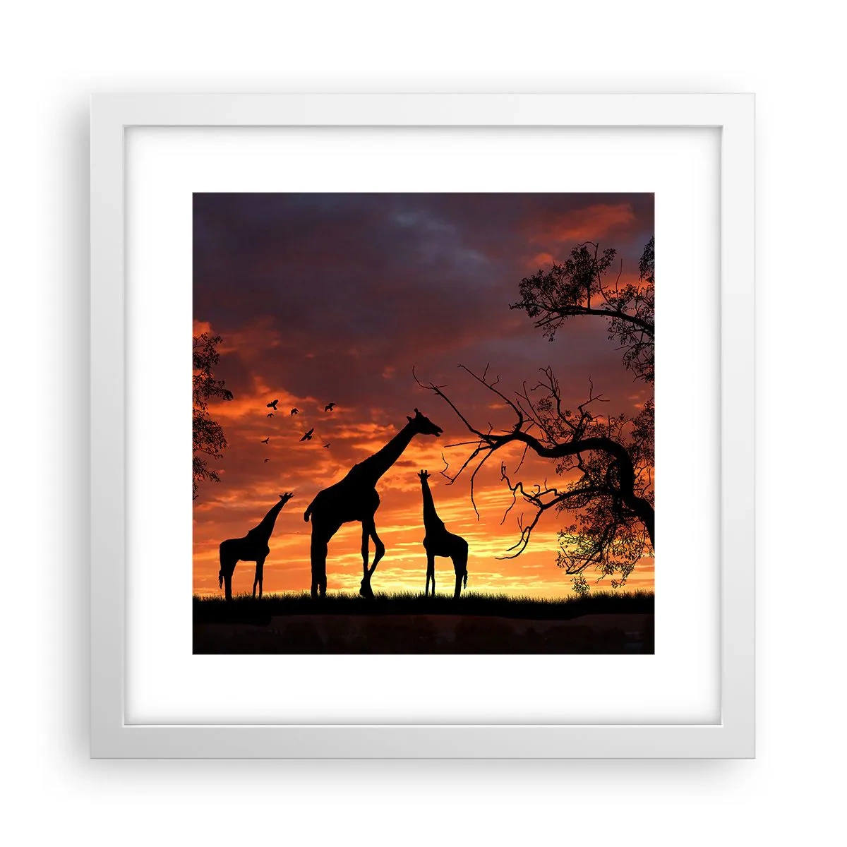 Plakát v bílém rámu - Malá večeře v kruhu nejbližších - 30x30 cm