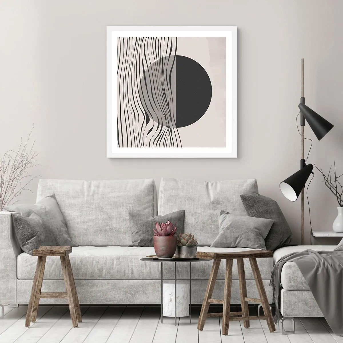 Plakát v bílém rámu - Poloviční kompozice - 60x60 cm