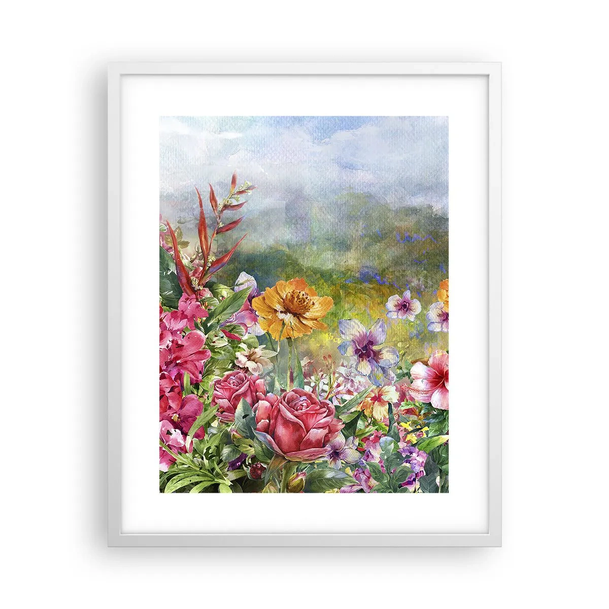 Plakát v bílém rámu - Zahrada, která se zbláznila - 40x50 cm