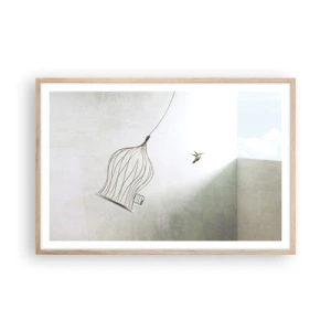 Plakát v rámu světlý dub - Ve svém živlu - 91x61 cm