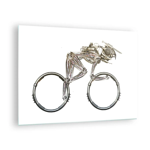 Obraz na skle - Průmyslové kolo z kovu - 70x50cm - Úžasný stroj - Moderní nástěnná dekorace do obývacího pokoje a ložnice ARTTOR
