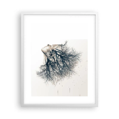 Plakát v bílém rámu - Okouzlená šepotem stromu - 40x50 cm