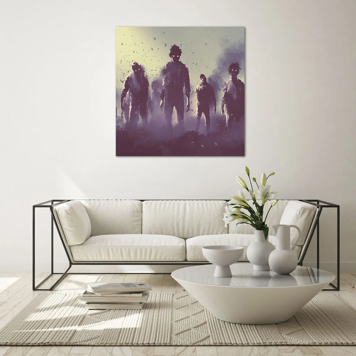 Obraz na skle - Dávej pozor! Přicházejí - 70x70 cm