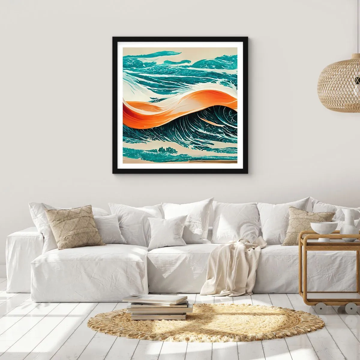 Plakát v černém rámu - Surfařův sen - 60x60 cm