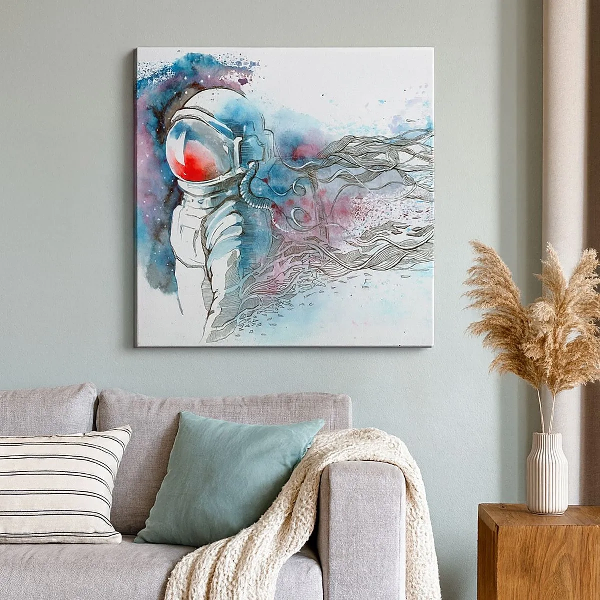 Obraz na plátně - Sám s vesmírem - 30x30 cm