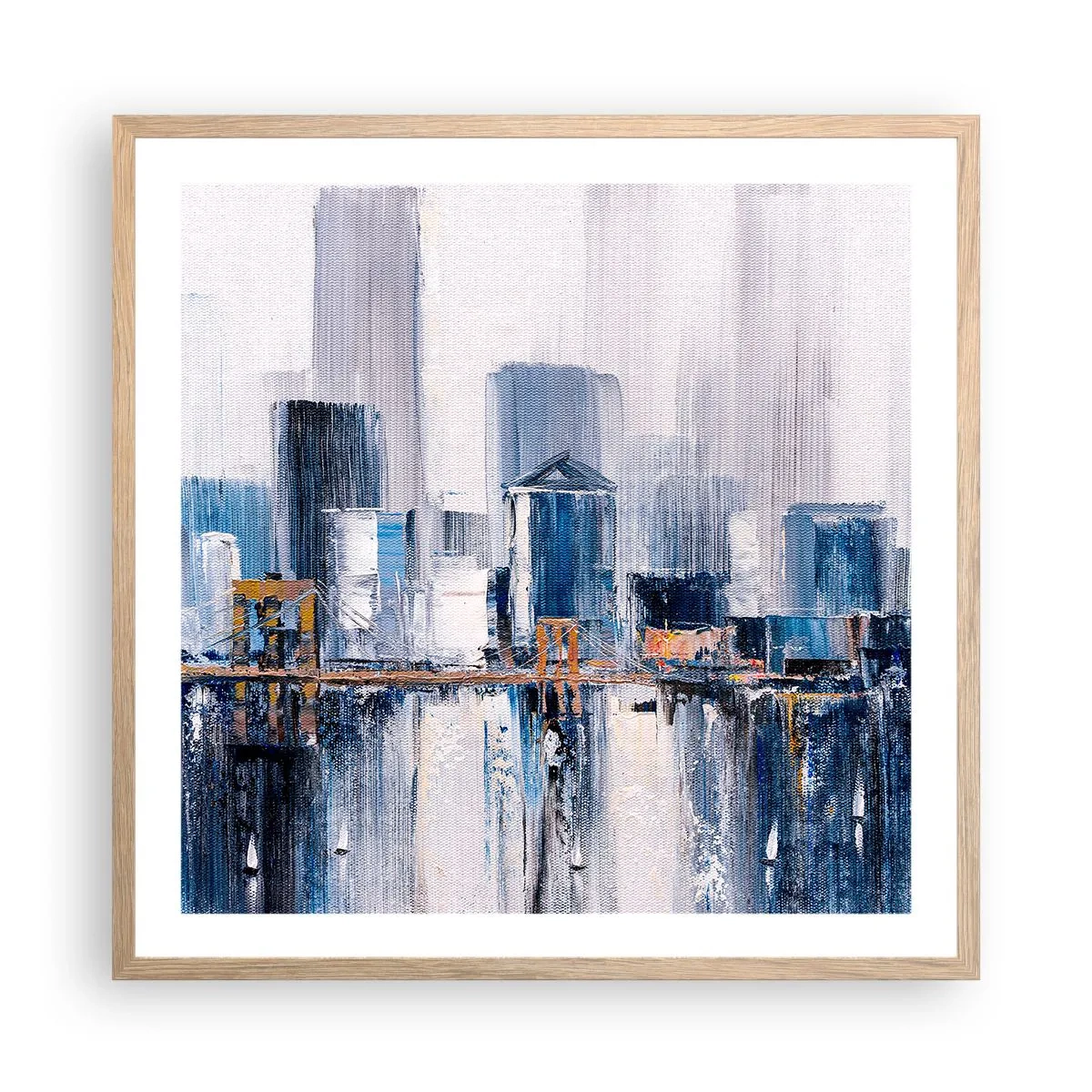 Plakát v rámu světlý dub - Newyorská imprese - 60x60 cm