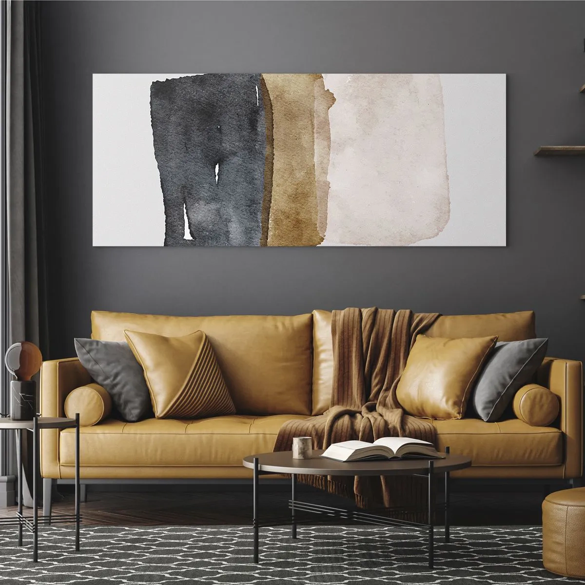 Obraz na skle - Kompozice zemitých barev - 140x50 cm