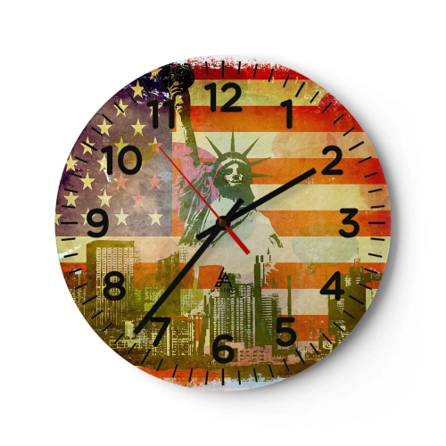Nástěnné hodiny - Viva America! - 30x30 cm