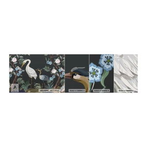 Vzor Fototapety Samolepicí Deluxe Sticker - Ptačí průvod - Zvířata, Květiny, Pták - 100x30 cm