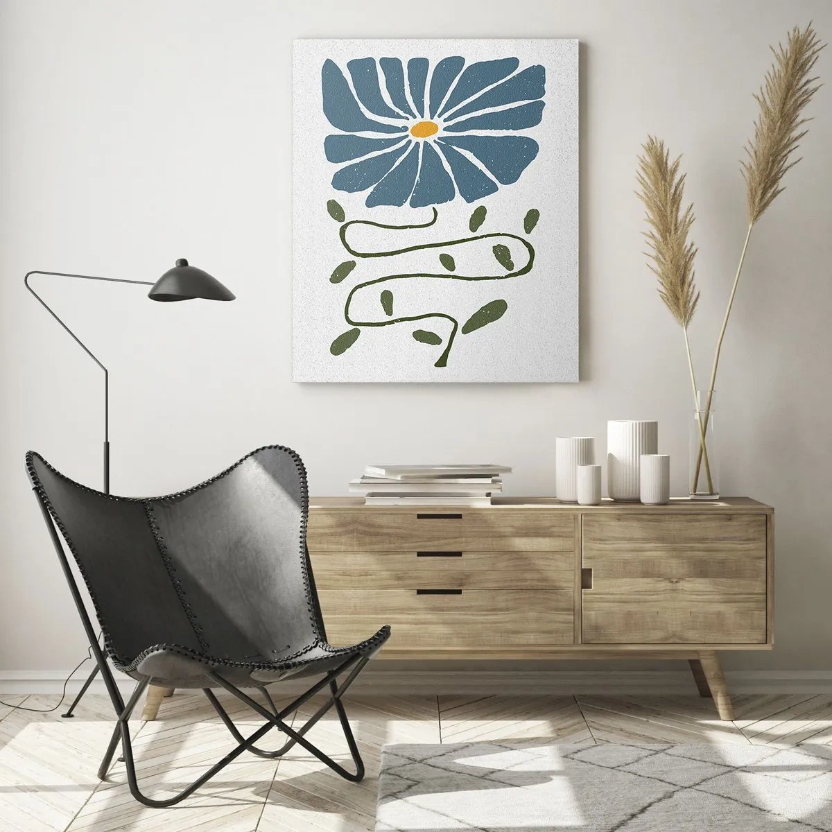 Obraz na skle - Větvičkou ke květu - 50x70 cm