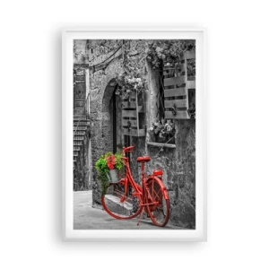 Plakát v bílém rámu - Toskánská ulička - 61x91 cm