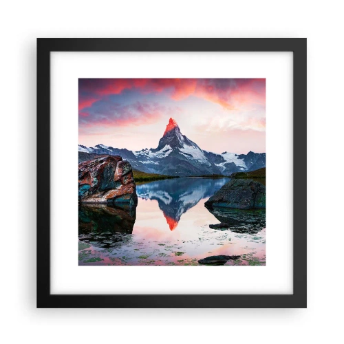 Plakát v černém rámu - Srdce hor je vřelé - 30x30 cm