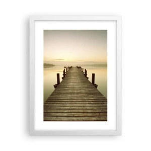 Plakát v bílém rámu - Rozbřesk, svítání, světlo - 30x40 cm