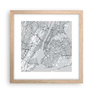 Plakát v rámu světlý dub - Anatomie metropole - 30x30 cm