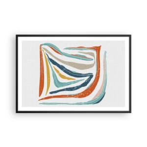 Plakát v černém rámu - Přátelsky usměvavá abstrakce - 91x61 cm