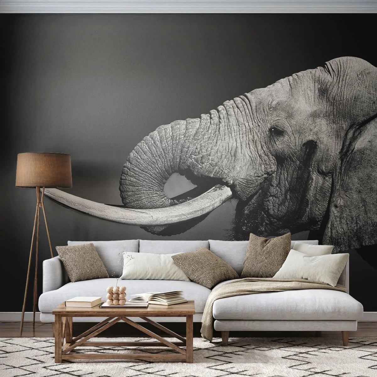 Fototapeta Samolepicí Deluxe Sticker - Ano, teď je to dobré - Zvířata, Slon, Afrika - 250x175 cm